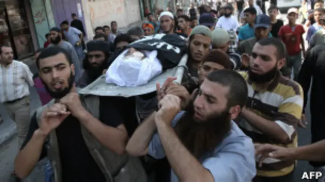 تشييع قتيل في غارة اسرائيلية بغزة