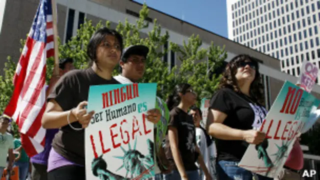 Manifestación de inmigrantes indocumentados