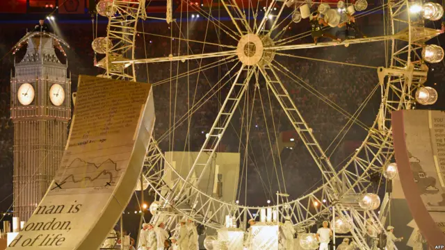 اختتامی تقریب میں لندن کے تمام مشہور مقامات کی شبیہیں پیش کی گئیں