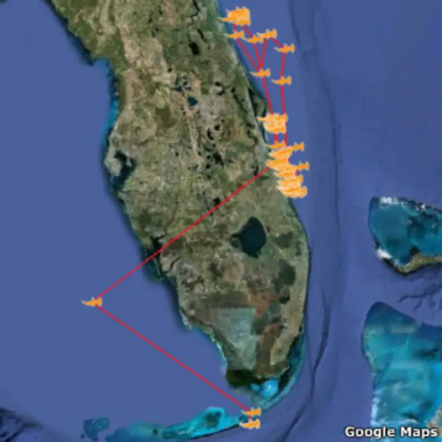 imagen de google maps con tiburones