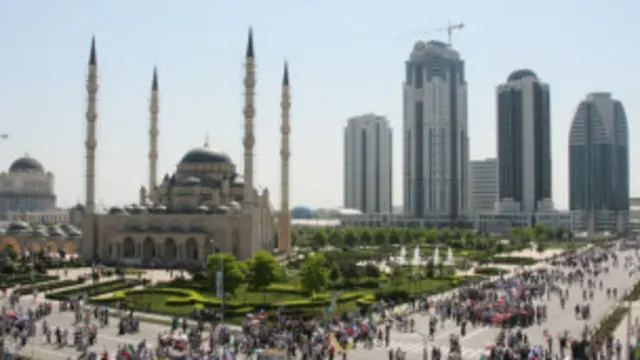 Центр Грозного, восстановленного после военных столкновений