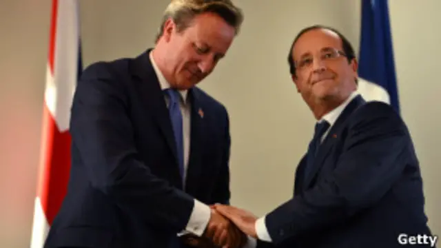 Shugaban Burtaniya David Cameron da na Faransa Fracios Hollande