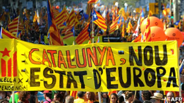 Manifestación a favor de la independencia en Barcelona