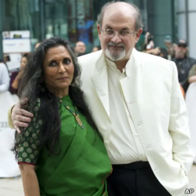 टोरांटो फिल्म फेस्टिवल में स्क्रीनिंग के मौके पर फिल्म के लेखक सलमान रश्दी के साथ निर्देशक दीपा मेहता