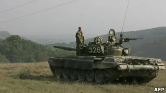Российский танк в Южной Осетии