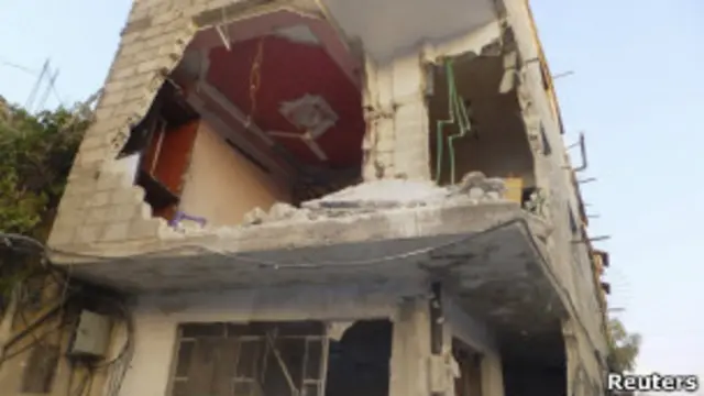 Разрушенное здание в Дамаске