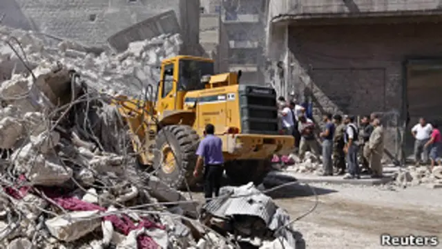 Улицы Алеппо после артналета