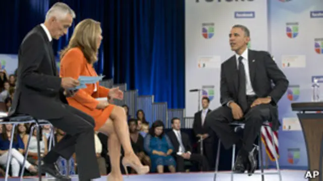Jorge Ramos, Maria Elena Salinas y Barack Obama