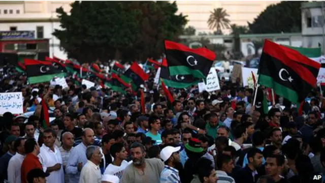 Анти-исламистская демонстрация в Бенгази, Ливия, 21 сентября 2012 года