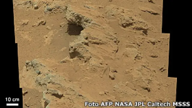 مریخ کی سطح پر پائی جانے والی چٹانوں میں کنکر ایک مخصوص ترتیب سے دھنسے ہوئے ہیں 