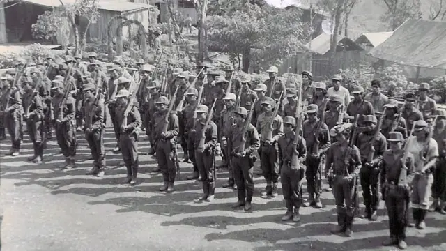 Tropas de las FARC en un campamento de La Uribe, departamento de Meta