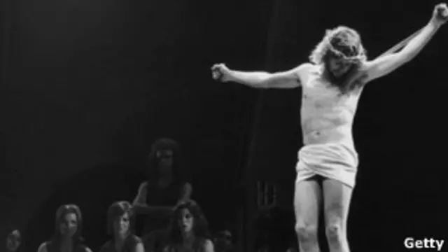 Сцена из постановки мюзикла "Иисус Христос-суперзвезда" в Лондоне в 1972 году