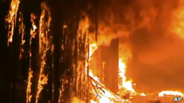 Пожар в Старом городе Алеппо