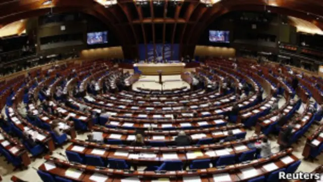 Зал пленарных заседаний, где пройдет осенняя сессия ПАСЕ