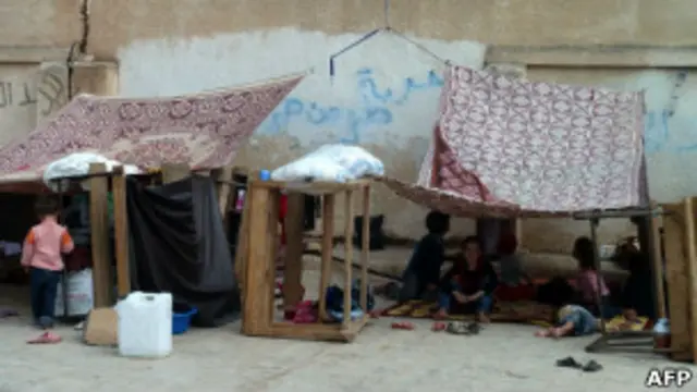 Беженцы в палатках в Сирии