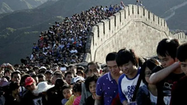 Multitud en muralla china