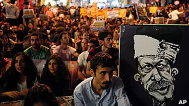 Protesta antibélica en Turquía.