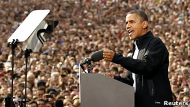 Барак Обама на митинге