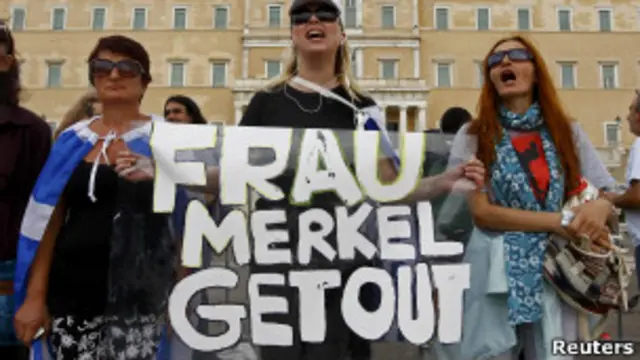 Yunanistan'da Alman Başbakan Merkel'e protesto