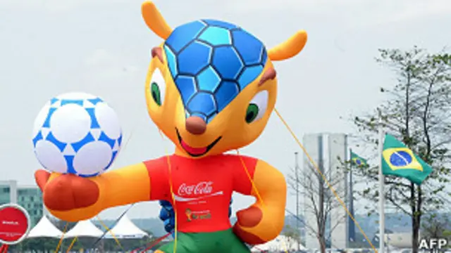Un modelo inflable de la mascota en Brasilia