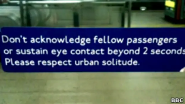 Pegatina en el metro de Londres