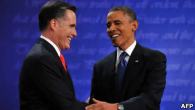 Барак Обама и Митт Ромни после дебатов