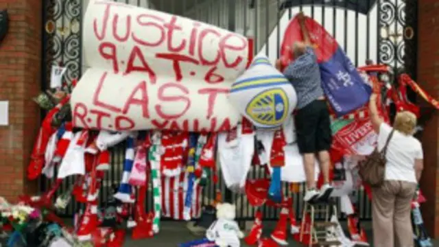 Protesto em Hillsborough. BBC