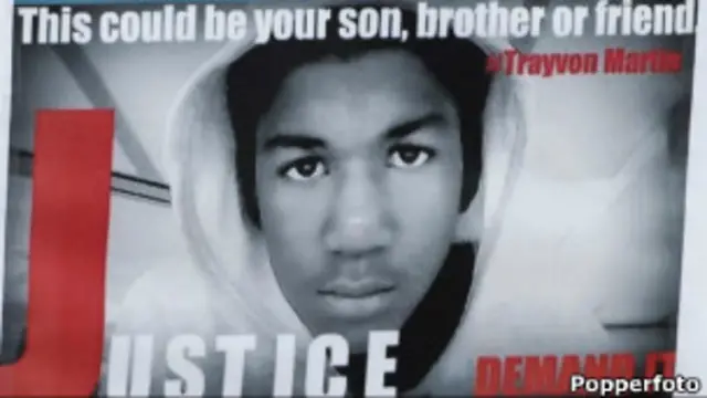 Un cartel que pide justicia para Trayvon Martin