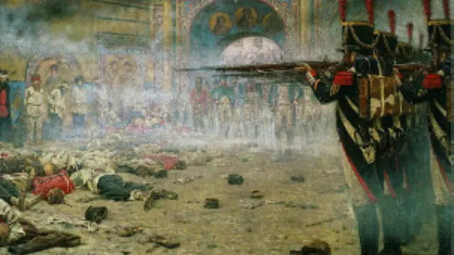 Французы расстреливают предполагаемых поджигателей Москвы (художник Василий Верещагин, 1898 год)
