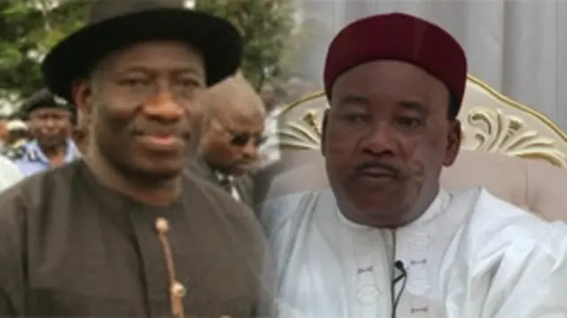 Shugaba Goodluck Jonathan na Nigeria da Muhammadou Issoufou na Niger