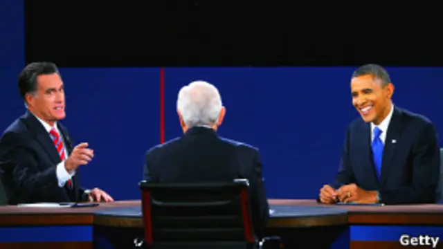 Барак Обама и Митт Ромни на дебатах 22 октября