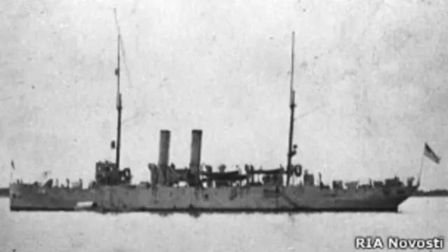 Американский крейсер на мурманском рейде