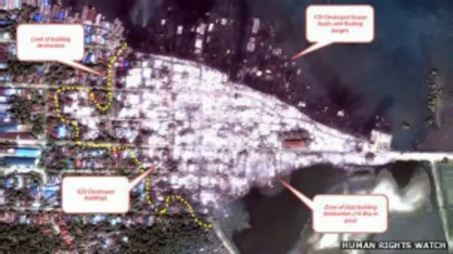 Спутниковая карта уничтоженного района Бирмы