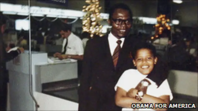 Imagen familiar de Barack Obama con su padre
