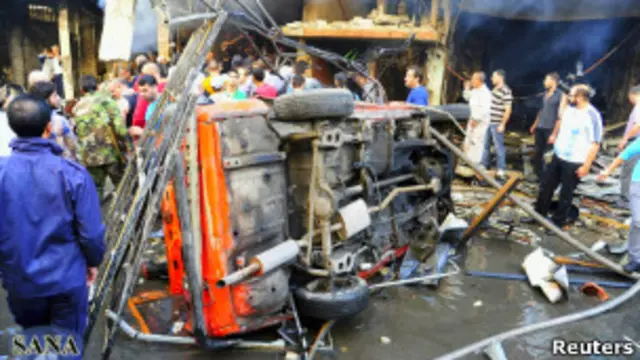 На месте взрыва в Дамаске