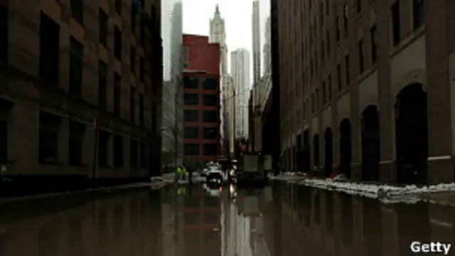 Imagen de Manhattan, anegada por la tormenta Sandy