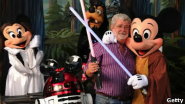 Джордж Лукас на церемонии в Голливуде