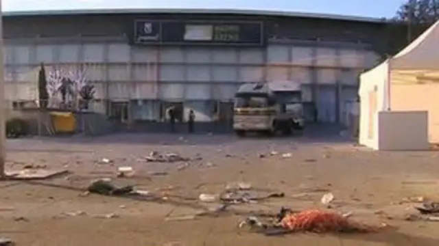 Cледы празднования Хэллоуина у комплекса Madrid Arena