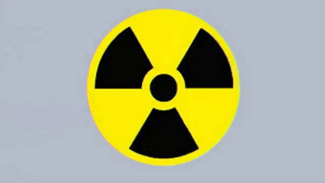 Símbolo de advertencia de radiactividad nuclear