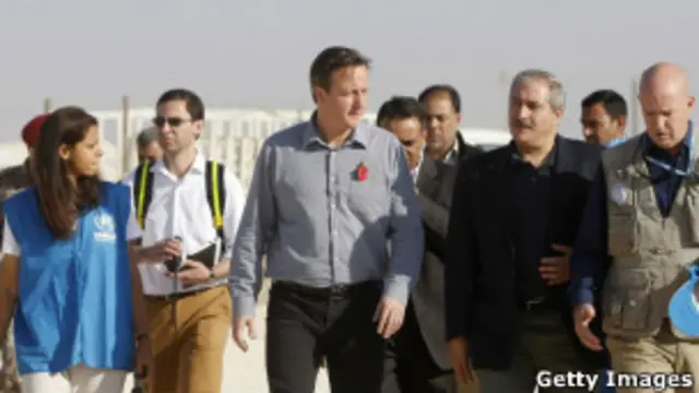 Дэвид Кэмерон в лагере беженцев в Иордании