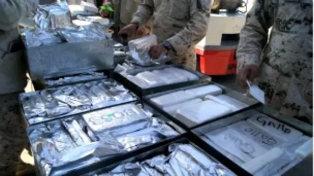 Cocaína confiscada por el Ejército Mexicano