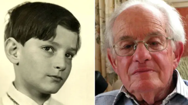 Эдгар Фейхтвангер в детстве и сегодня