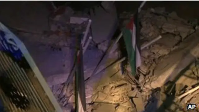 Последствия израильского авиаудара по штаб-квартире ХАМАС