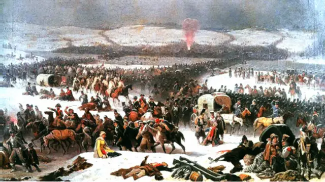 "Переправа Наполеона через Березину" (картина Януария Суходольского, 1866)