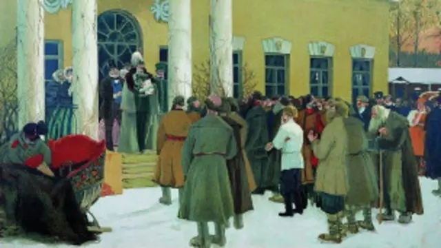 Объявление об отмене крепостного права (Борис Кустодиев, 1907 г.)