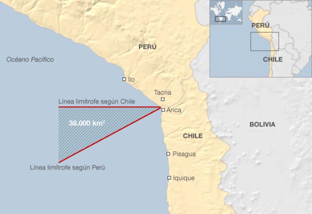 Mapa Chile y Perú