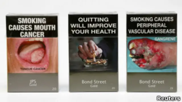 Cajetillas con fotos de enfermedades