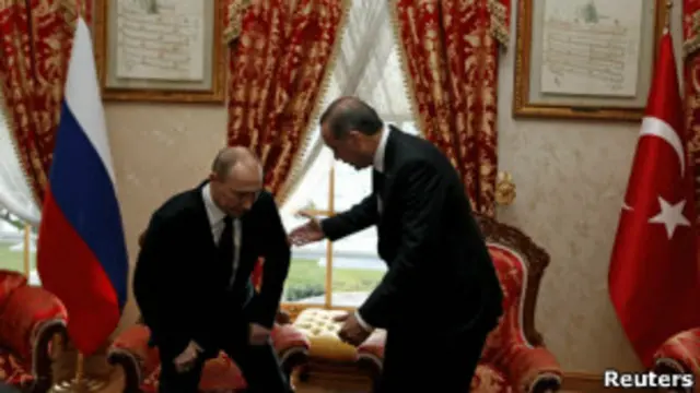 Президент России Владимир Путин и премьер-министр Турции Реджеп Тайип Эрдоган 