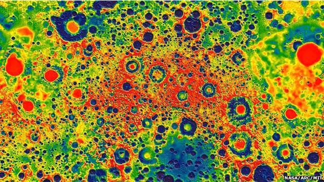 Mapa de la Luna obtenido por la misión Grail