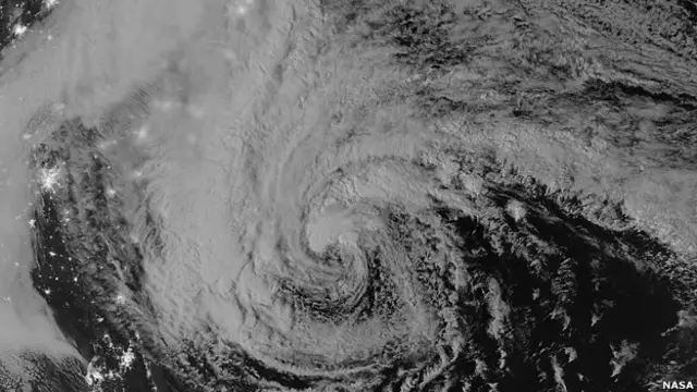Облачные вихри - вид из космоса
